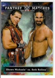 Shawn Michaels vs Seth Rollins 2020 Topps Chrome WWE Fantasy Matches Card #FM-13 - Picture 1 of 1