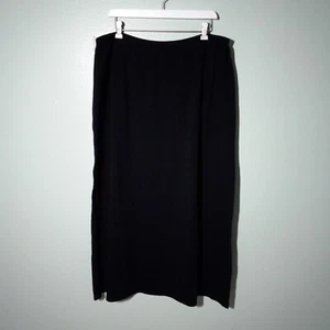 Eileen Fisher Midi Skirt size 2X, Black Knit Pull-On Straight Career Basic Party - Picture 1 of 7
