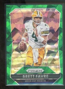 2015 Panini Prizm BRETT FAVRE #4 Green Cracked Ice /75 Green Bay Packers HOF - Picture 1 of 2
