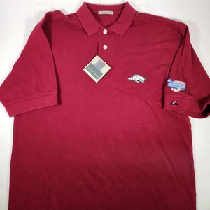 Vintage Cutter & Buck Arkansas Razorback Polo Shirt (L) College World Series NWT - Picture 1 of 9