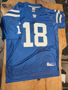 Camiseta deportiva vintage Reebok NFL Equipment Indianapolis Colts Manning #18 azul talla L - Imagen 1 de 8