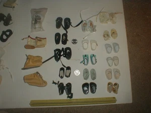 VTG Doll Shoe LOT 19-Pairs Plus Single Shoes Ice Skates Loafers Hong Kong USA - Picture 1 of 23