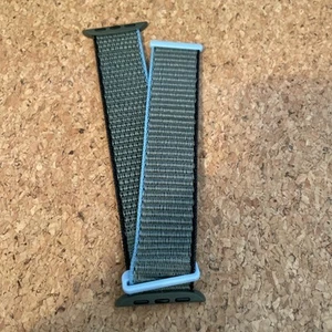 Olive Green W Blue And Black Sport loop for Apple Watch - Fits 38mm 40mm 41mm - Picture 1 of 4
