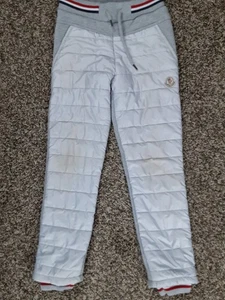 Moncler Children 9a/10a 134/140 Tricot Gray Front Down Fleece Pants - Picture 1 of 8