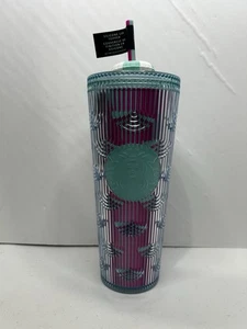 Starbucks 2025 Summer Beach Pool Floaty Straw Topper Pink Blue 24 oz Cold Cup - Bild 1 von 4