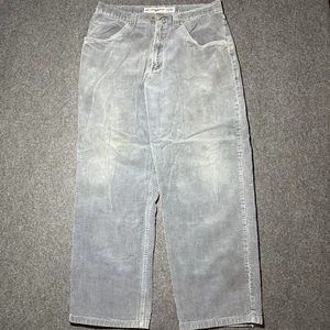 Vintage Anchor Blue Baggy Pants Wide Leg Cord Distressed Herren 34x29 90s Y2K - Bild 1 von 12