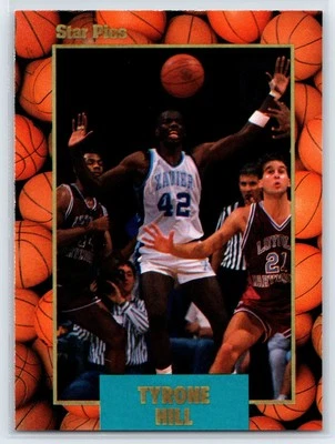 1990 Star Pics Tyrone Hill Rookie Medallion Parallel Xavier Musketeers RC #38 - Image 1 of 2