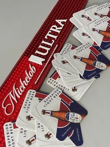 🔥NEU Michelob Ultra Bier Gummi Bar Überlauf Matte für Zapfhahn Kegerator + (15) Untersetzer - Bild 1 von 6