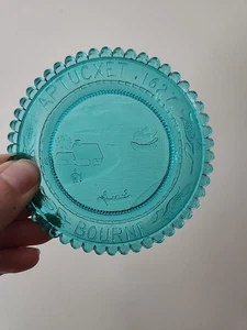 Plato de vaso de vidrio Pairpoint Aputuxet Bourne Cape Cod MA - Imagen 1 de 2