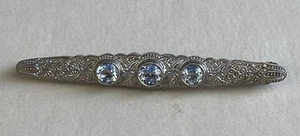 Art Déco Brosche mit echten Aquamarinen (AT 634) - Bild 1 von 4