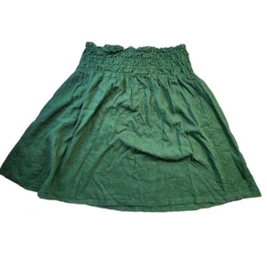 Falda midi Anthro para mujer talla grande verde mezcla de lino boho costera nueva con etiquetas nueva - Imagen 1 de 13