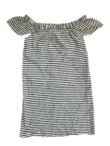 J. Crew Damen weiß gestreiftes schulterfreies Kleid - Größe XS - Bild 1 von 3