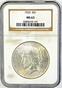 1923 Peace Silver Dollar MS63 NGC - Picture 1 of 2