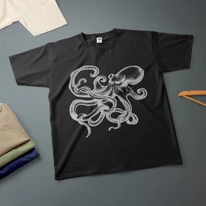 Octopus Ink Drawing Kraken T-Shirt Various Sizes & Colours Tee - Picture 1 of 28