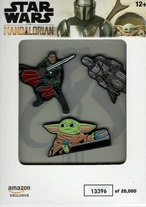 Star Wars Mandalorian Season 2 Enamel 3 Pin Set Amazon Exclusive Limited Edition - Picture 1 of 2
