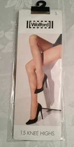 WOLFORD 15 Transparent Matte Knee Highs Caramel S Shoe Size 4-7 NIP 31231 - Picture 1 of 3