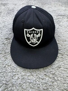 Oakland Raiders Hat Adult 7 1/2 Mitchell & Ness Black Wool Fitted NFL Vtg - Picture 1 of 10