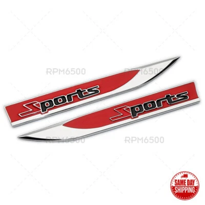 Universal Racing Sports Car Side Door Fender Red Marker Badge Emblem Decorate Foto 1 de 4