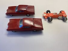 3 Vintage 1970er Funmate Go Cars orange Indy Rennwagen & rot Quecksilber Puma P&G