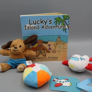 Lucky's Island Adventure Gift Set plush dog by Barbara Jackson - Imagen 1 de 7