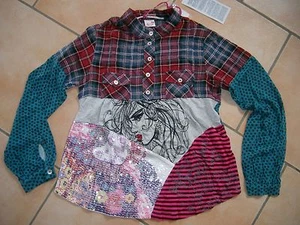 (C329) Blusa túnica bordada y pastillas Nolita Pocket Girls mezcla de materiales talla 128 - Imagen 1 de 4