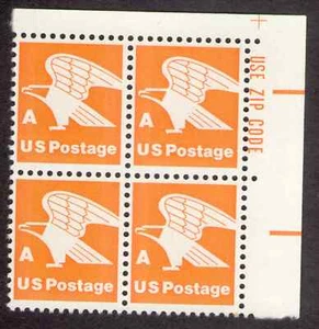US. 1735. (15c) "A" Eagle. Zip Block of 4 UR. MNH 1978 - Picture 1 of 2