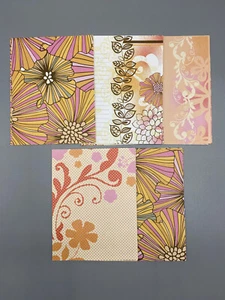 Pink Floral Paper Card Fronts 30 pieces single sided scrapbook paper 4x5.25 - Picture 1 of 1