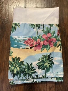 Dan River Tropical Hawaiian Twin Bed Skirt 14" Drop Palms Boat Hammock Hibiscus - Picture 1 of 4