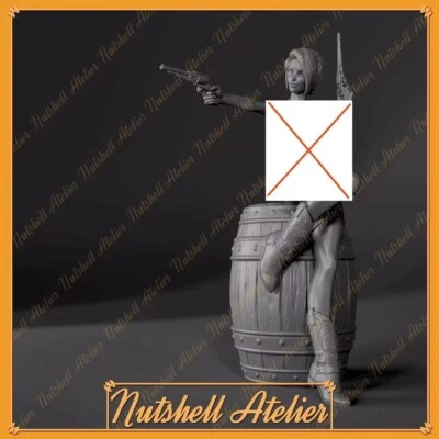 Western Girl Full Resin Figure Model Kit 1/24 Scale Unassembled Unpainted Toys