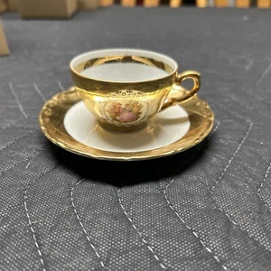 Vintage HK Handarbeit Bavaria Tea Cup And Saucer 22K 38 - Picture 1 of 6