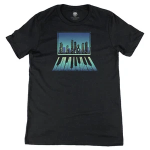 Piano Building City Skyline Graphic Art Tee Novelty T-Shirt - Picture 1 of 3