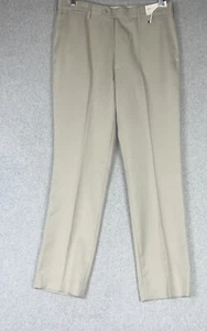Louis Raphael Mens Dress Pants Slacks Beige Tailored Flat Front 34x32 - Picture 1 of 9