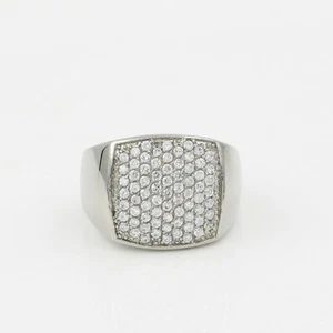 Stainless Steel 316 Pave Men's Square shape CZ SET Pinky Ring  - Picture 1 of 4