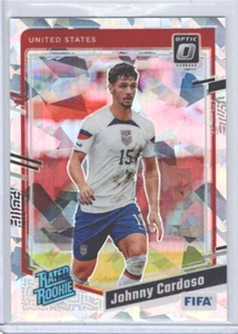 Panini Donruss Soccer 2023/24 Johnny Cardoso Rated Rookie Optic Cracked Ice #180 - Picture 1 of 2