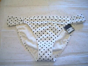 VICTORIAS SECRET VERY SEXY POLKA DOT WIDE SIDE BIKINI BOTTOM ONLY NWT 1H2E B&W   - Picture 1 of 1