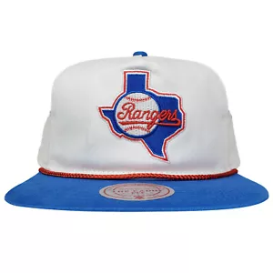 Texas Rangers Mitchell & Ness MLB Slouch Snapback Hat Cap 3D Logo White Blue NWT - Picture 1 of 8