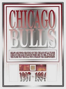 VIRUTAS DE PISO DE MADERA CHICAGO BULLS 1987-1994 3 Campeonatos NBA pieza de baloncesto - Imagen 1 de 6