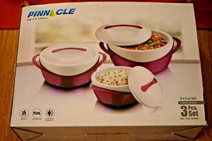 Pinnacle Insulated Casserole Dish with Lid 3 pc. set 2.6/1.25/.6 qt. Elegant ... - Picture 1 of 5