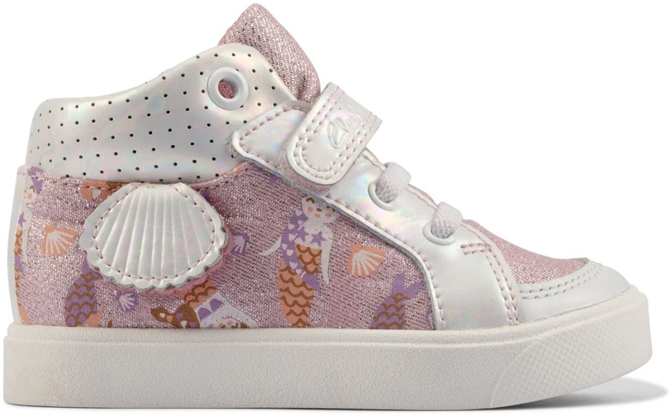 Botas Clarks City Pop de cuero/lona rosa claro para niñas pequeñas nuevas en caja Foto 1 de 4