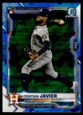 2021 Bowman Chrome SHAPHIRE Cristian Javier Rookie Houston Astros #80 - Image 1 of 2