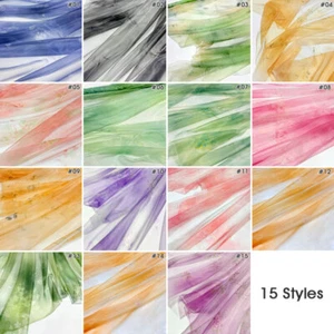 Abito da ballo Hanfu antico fatto a mano ultrasottile sfumato multicolore 50*150 cm - Foto 1 di 33