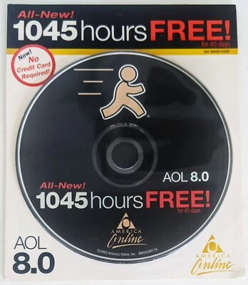 GOLD & BLACK America Online Collectible / Install Disc, Vintage AOL CD V8.0! - Image 1 of 2