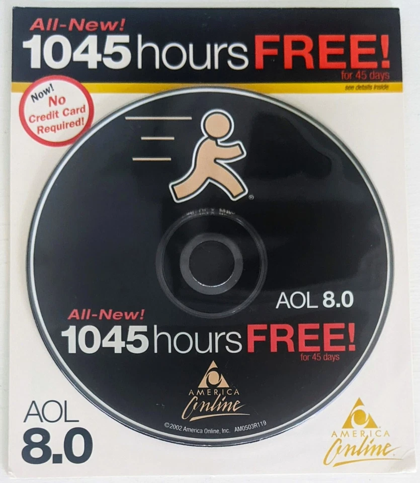 GOLD & BLACK America Online Collectible / Install Disc, Vintage AOL CD V8.0! - Image 1 of 2