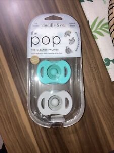 Pottery Barn Kids Baby The Pop The Cleaner pacifier Tear and Gray Set 2.