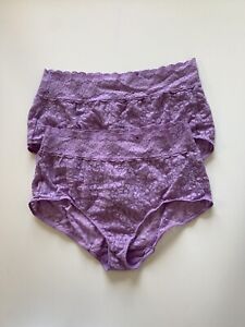 NEW! Lot of 2 WACOAL Women's Sz XL/8  Halo Lace Brief Panties 870405 Purple