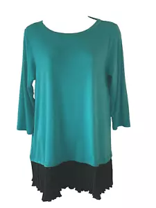Cómoda blusa túnica top EE. UU. para mujer talla XS manga 3/4 dobladillo plisado Lagenlook - Imagen 1 de 7