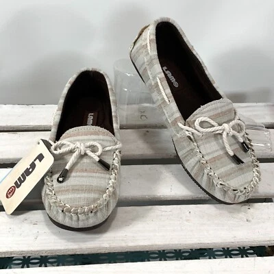 Lamo мокасины женщин 6 Sabrina Moc II бежевый полоски размер 6 новый - Изображение 1 из 4