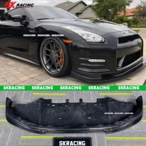 Real Carbon Fiber Body kit Front Bumper Lip Spoiler For 2009-2016 Nissan GTR R35 - Picture 1 of 16