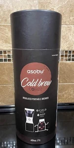 Asobu 40-Ounces Cold Brew Infuser Insulated Portable Coffee Maker Black EUC - Picture 1 of 13