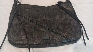 Joe's Jeans schwarz & silber Stoff Umhängetasche Geldbörse, NEU - Bild 1 von 7